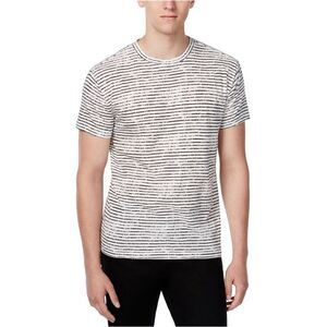 WHT SPACE Mens Chalk Stripe Graphic T-Shirt, White, NWT